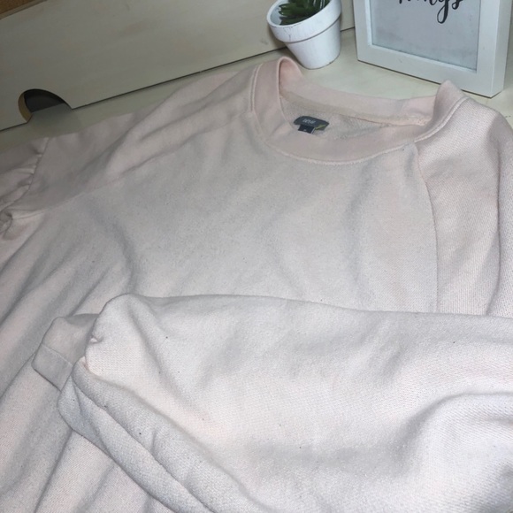 Aerie Pink Balloon Sleeve Crew Neck Sweater - Picture 5 of 6